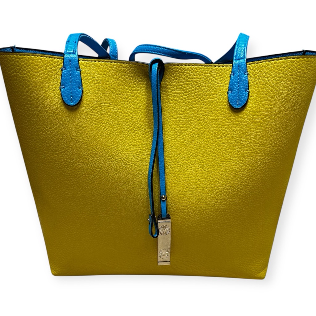 Reversible Large Tote, Yellow And Blue Bag, Excellent Condition